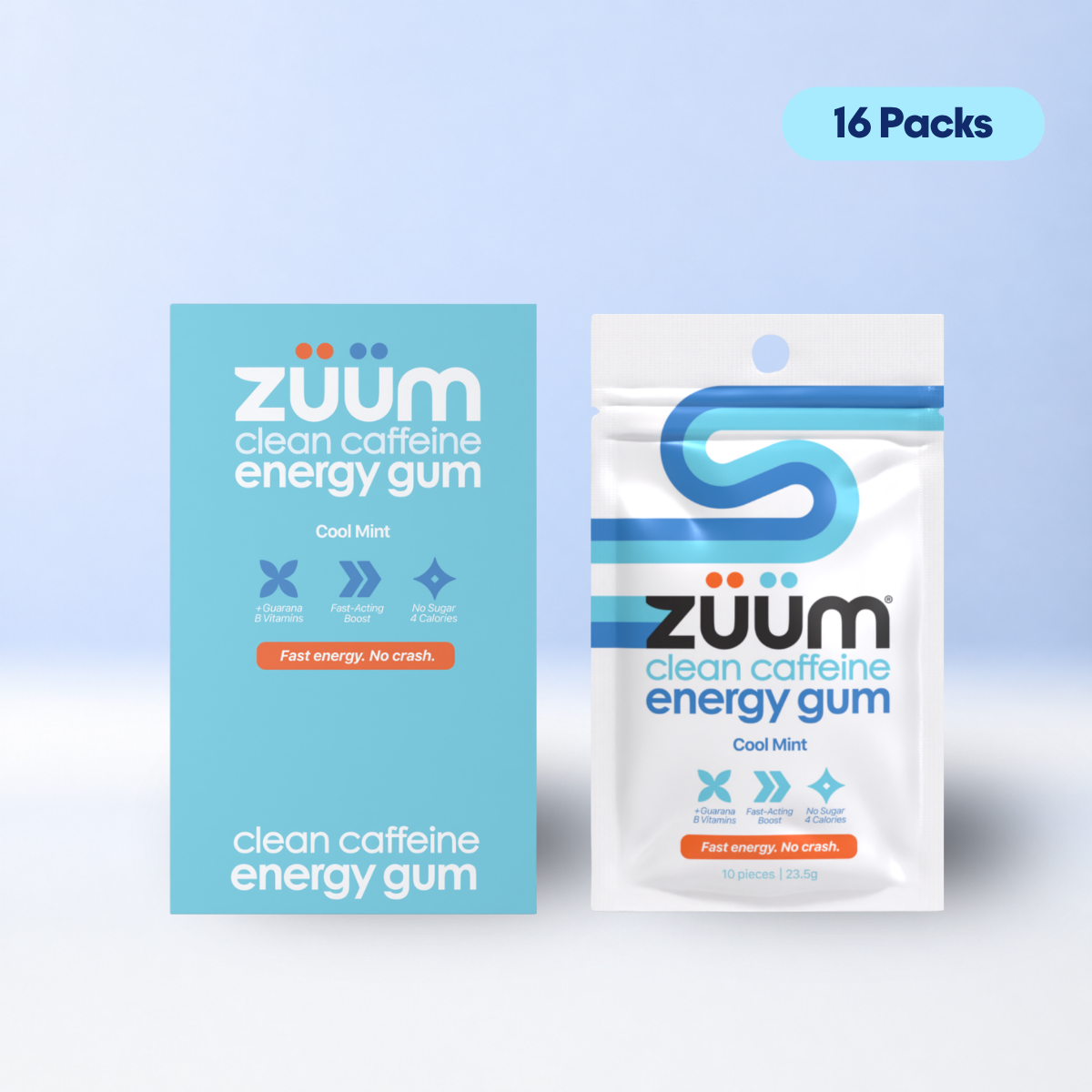 Clean Caffeine Energy Gum - Cool Mint