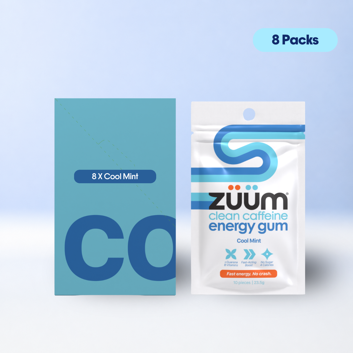 Clean Caffeine Energy Gum - Cool Mint