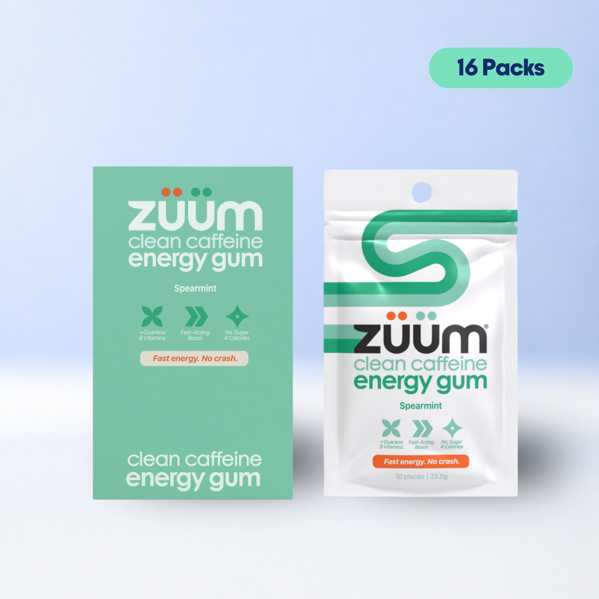 Clean Caffeine Energy Gum - Spearmint