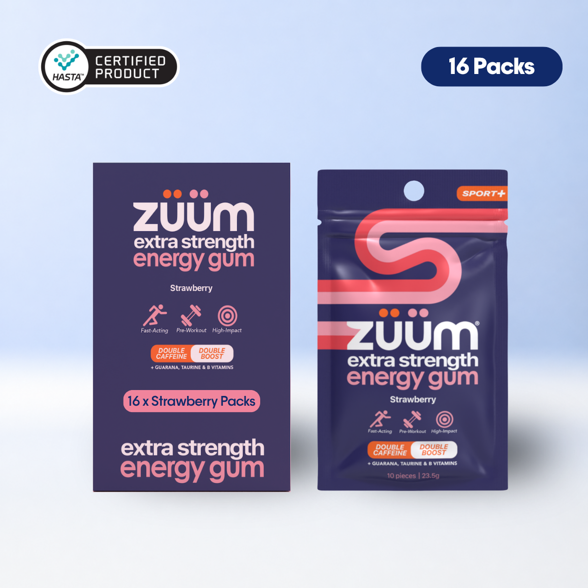 Extra Strength Energy Gum - Strawberry