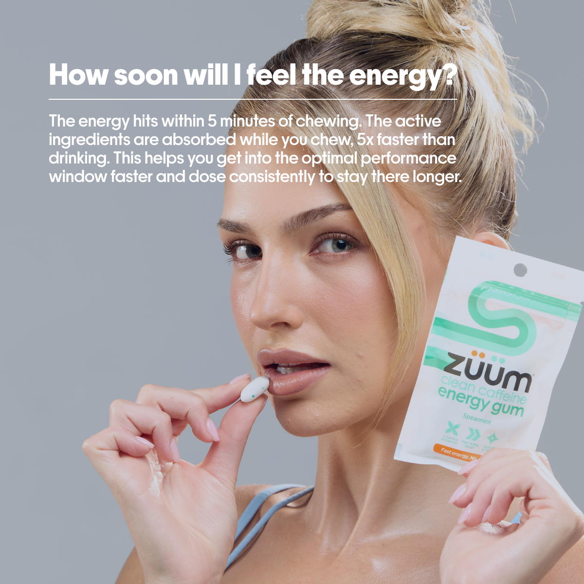 Clean Caffeine Energy Gum - Spearmint