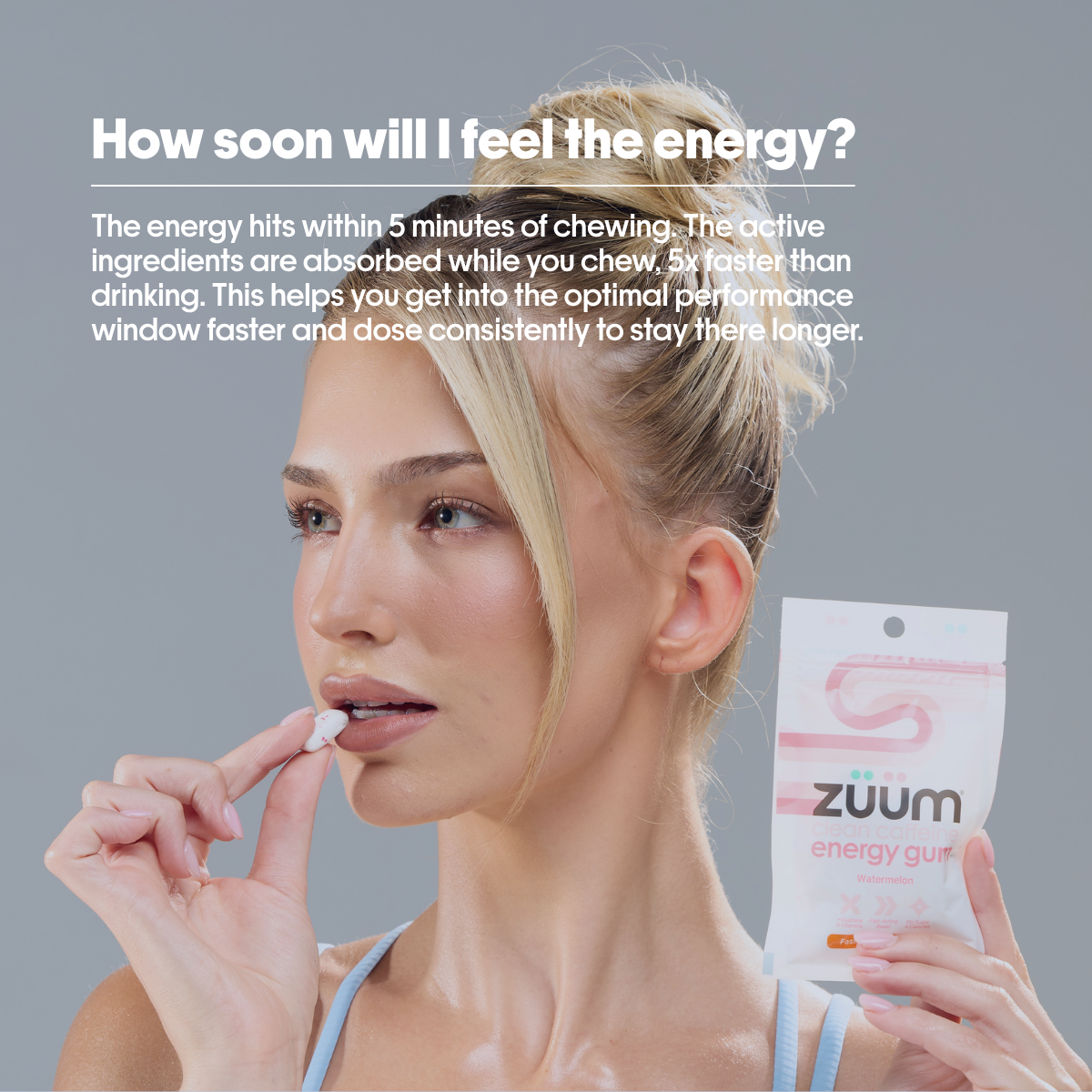 Clean Caffeine Energy Gum - Watermelon