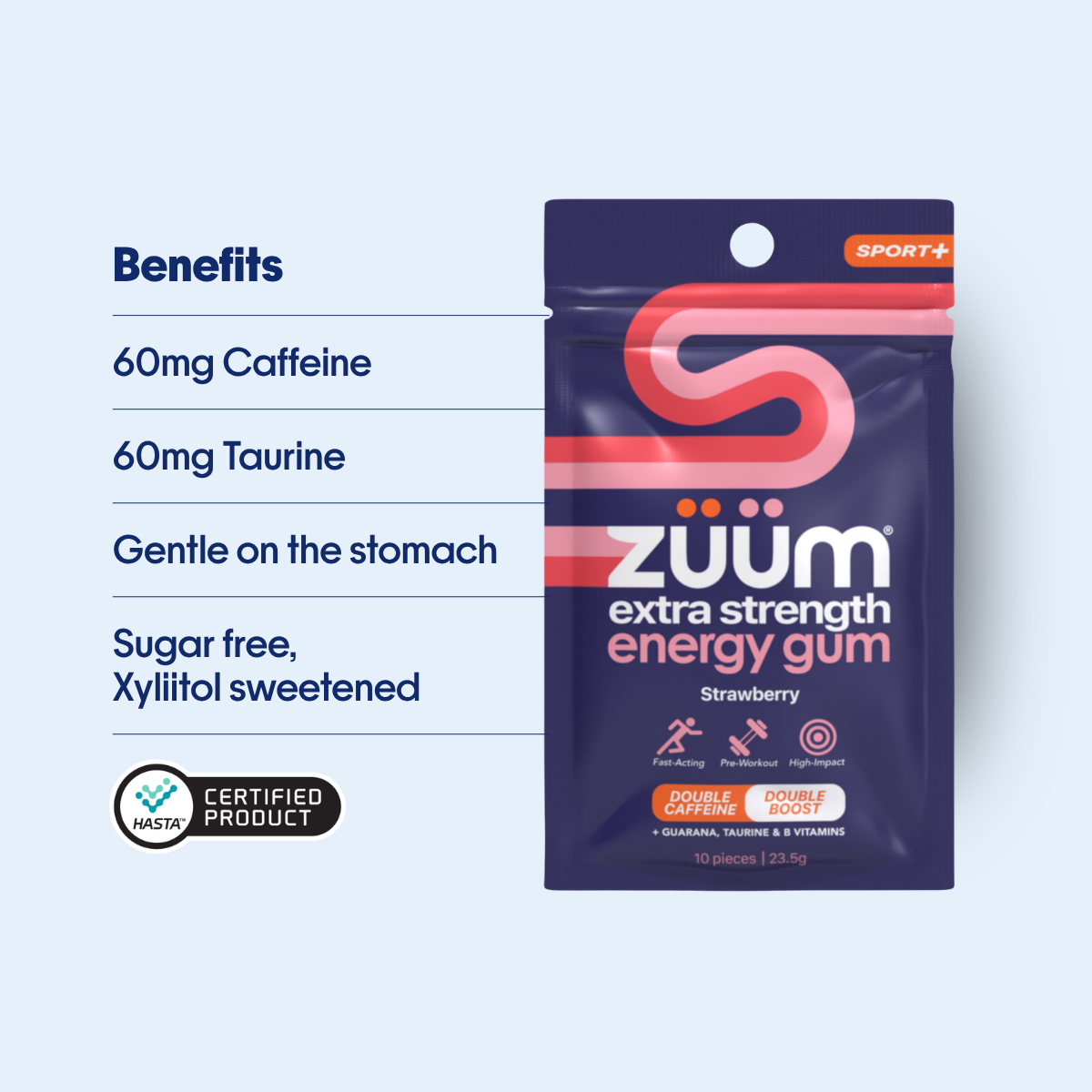 Extra Strength Energy Gum - Strawberry