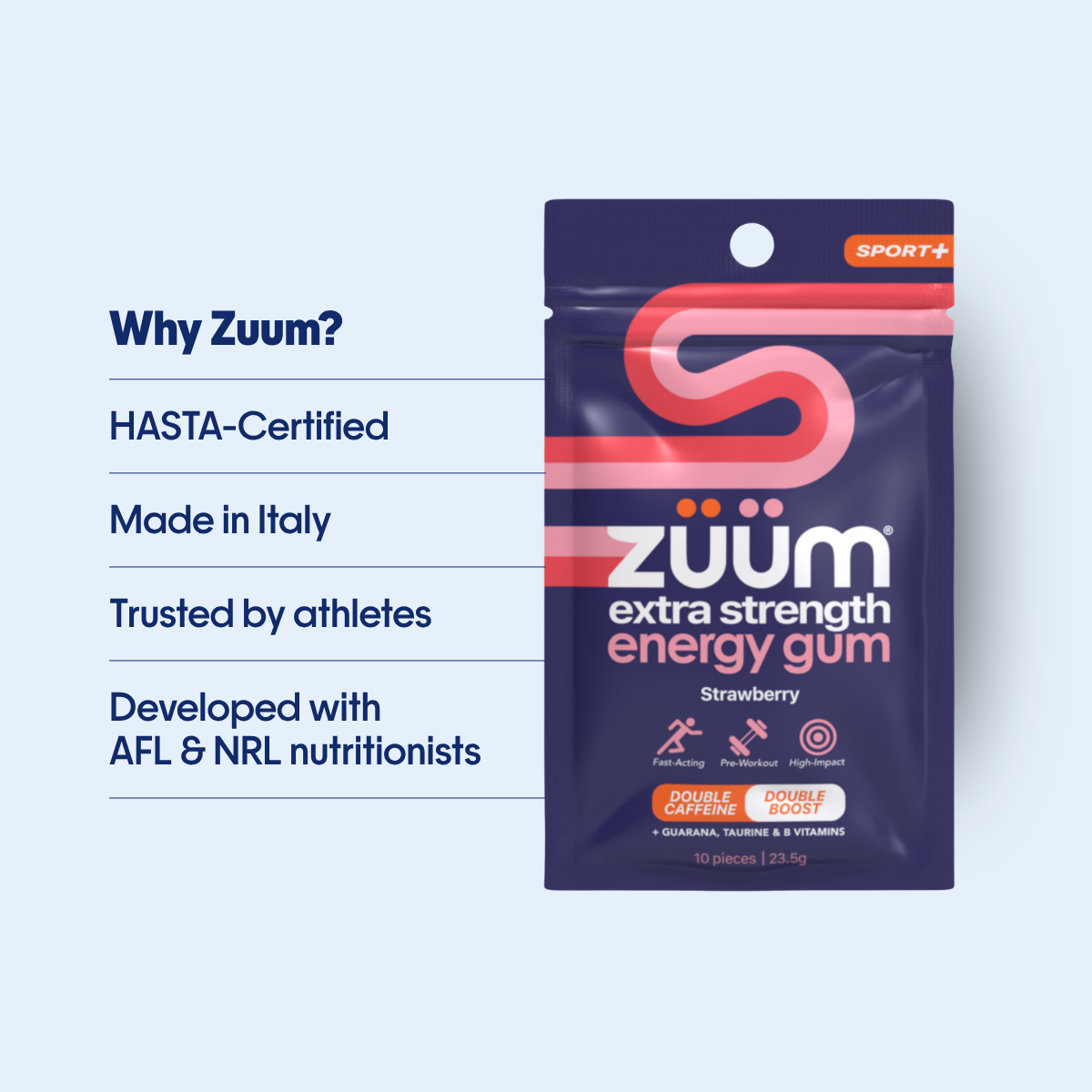 Extra Strength Energy Gum - Strawberry