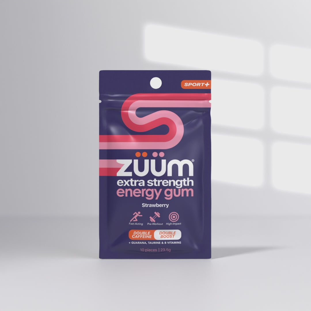 Load video: Extra Strength Energy Gum - Strawberry